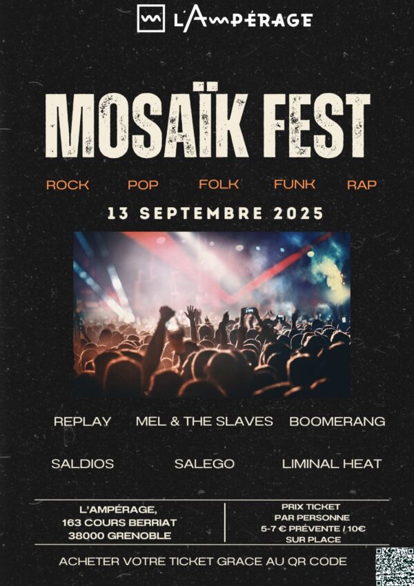 Affiche du Mosaïk Fest festival de musique à Grenoble
